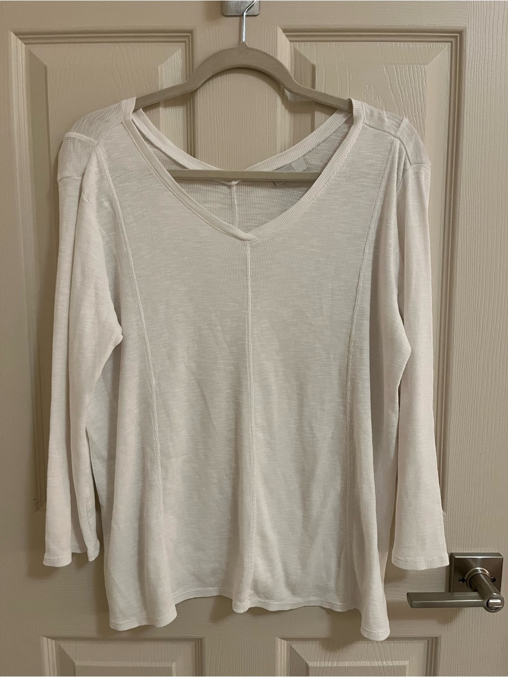 J. Jill White V-Neck Long Sleeve Tee - Picture 5 of 5